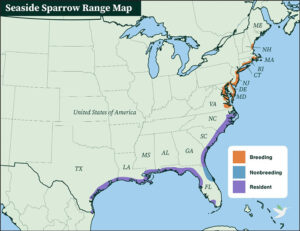 Seaside Sparrow Range Map